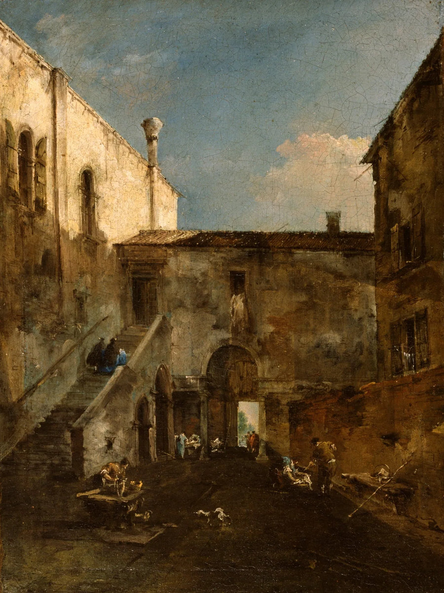 En venetiansk gård - Francesco Guardi