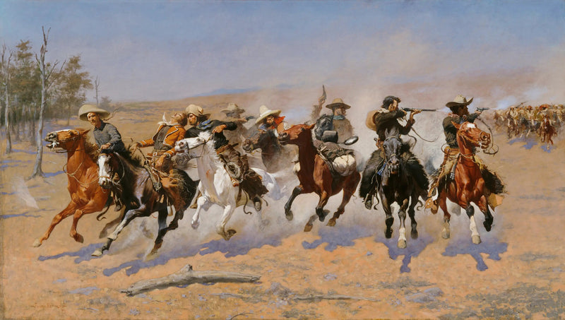 En løb mod skoven - Frederic Remington