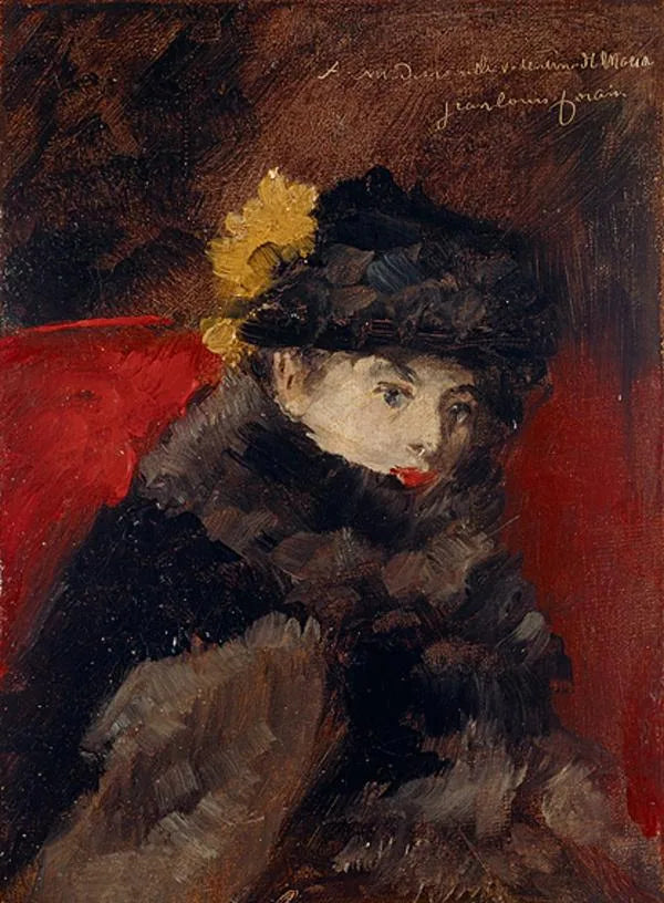 En dame i pelsfrakke - Jean-Louis Forain