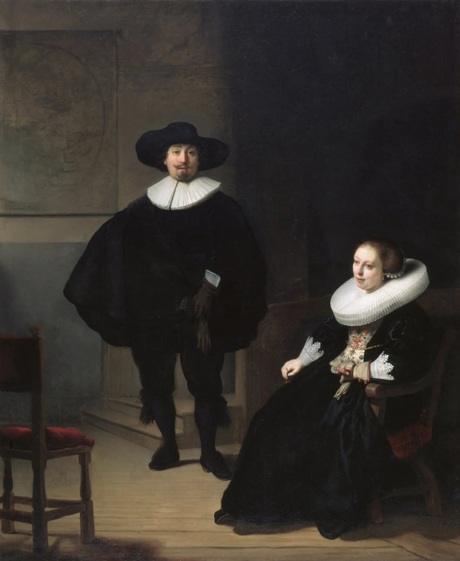 En dame og en gentleman i sort - Rembrandt