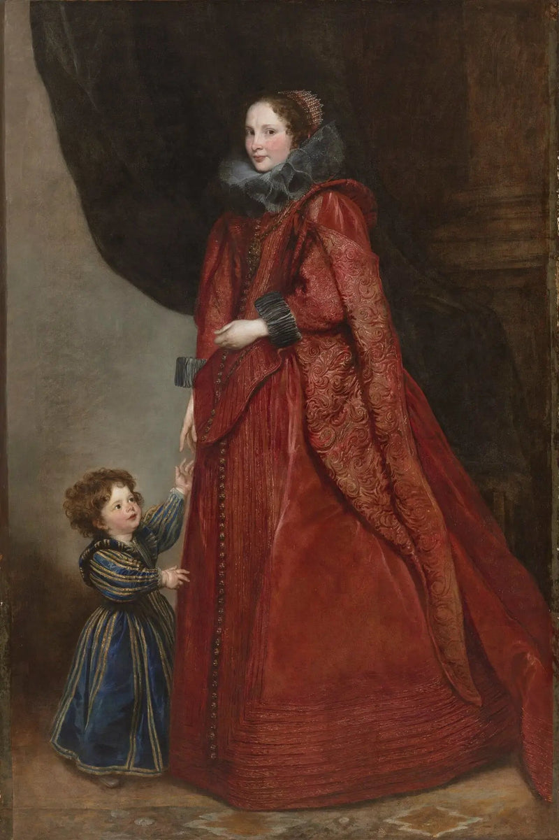 En genovesisk dame med sit barn - Antoine van Dyck