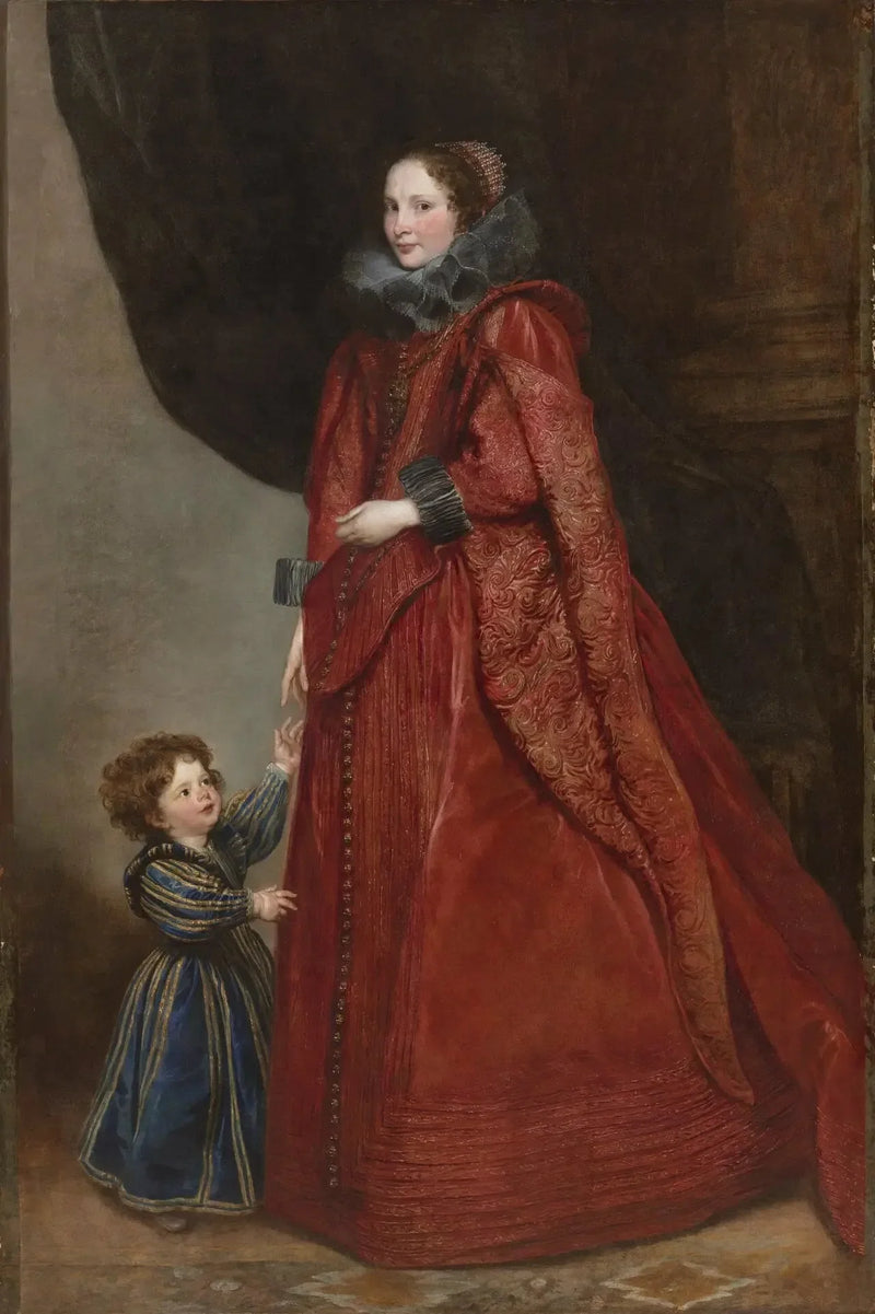 En genovesisk dame med sit barn - Antoine van Dyck