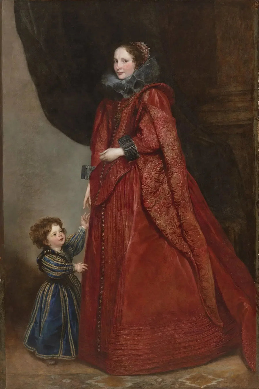 En genovesisk dame med sit barn - Antoine van Dyck