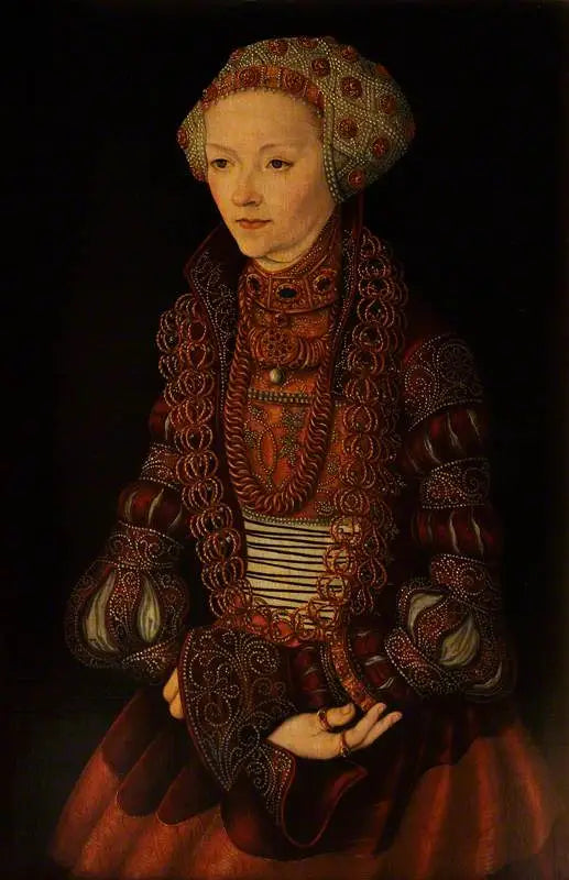 En ukendt dame, tidligere kaldet Sybille af Kleve, hustru til Jean Frédéric af Sachsen - Lucas Cranach den Ældre
