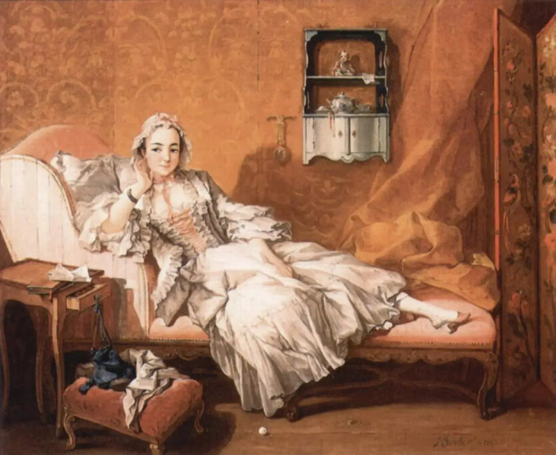 En dame på sin hvilebænk - François Boucher