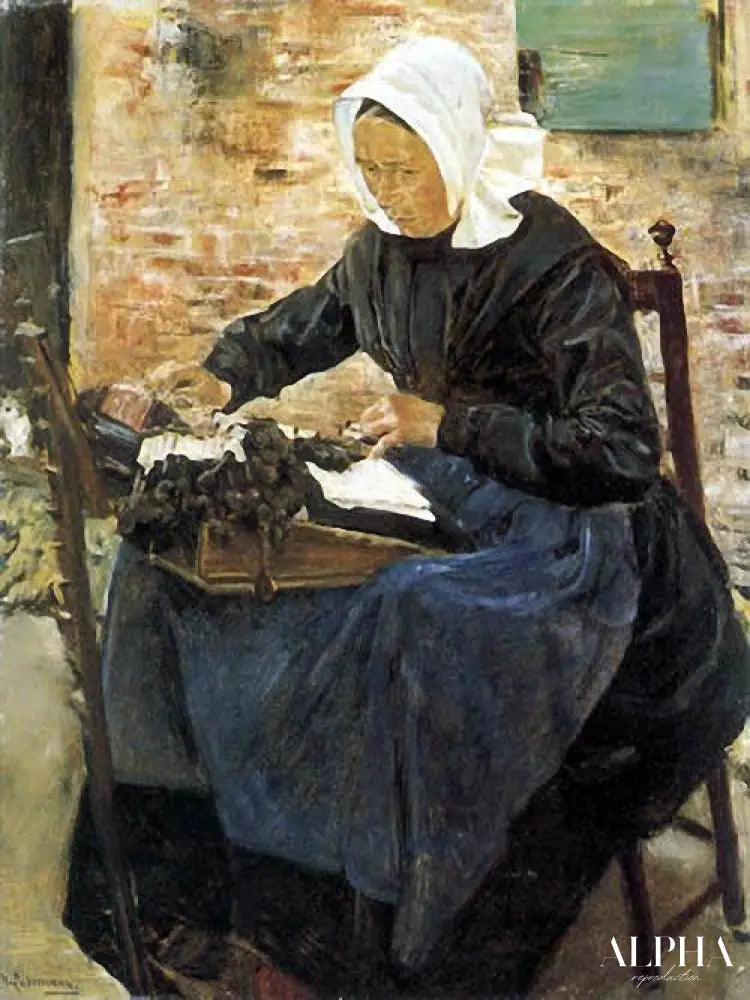 Une dentellière néerlandaise, 1881 - Max Liebermann - Reproductions de tableaux et peintures haut de gamme