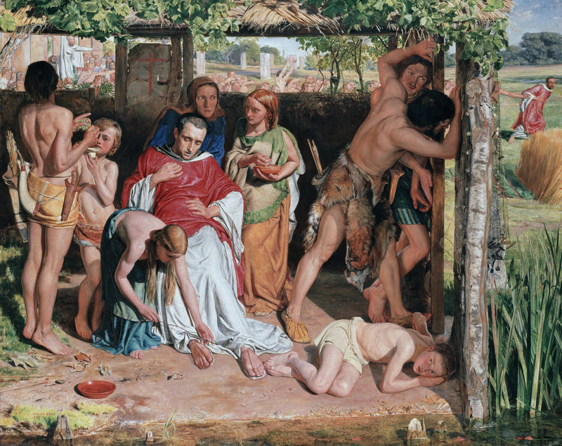 En britisk familie huser en forfulgt kristen missionær af druider - William Holman Hunt