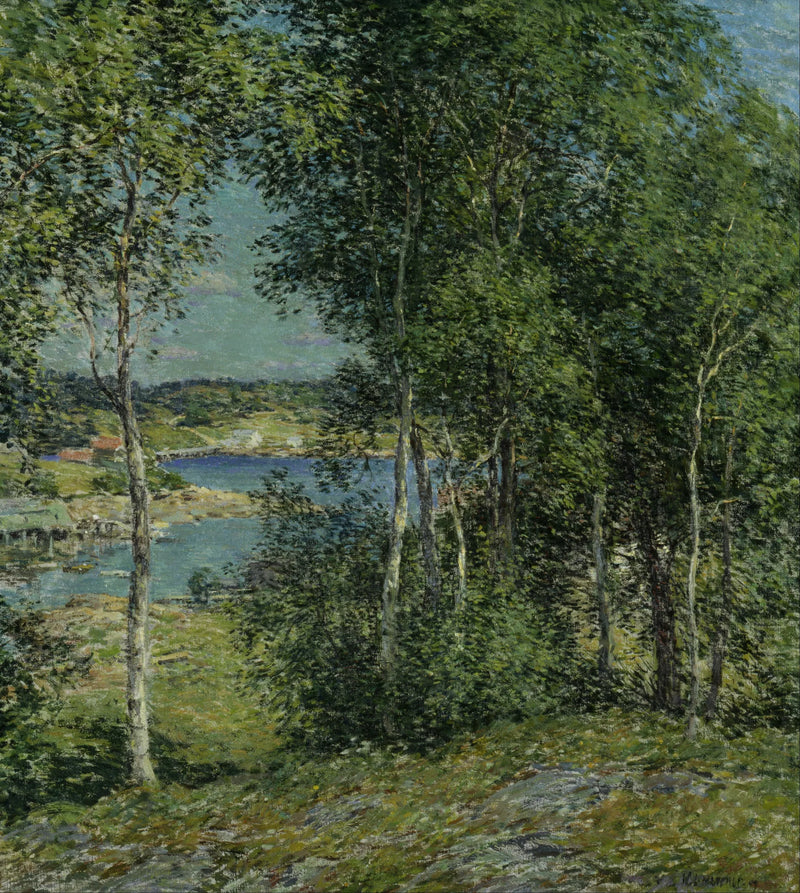 En familie af birketræer - Willard Metcalf