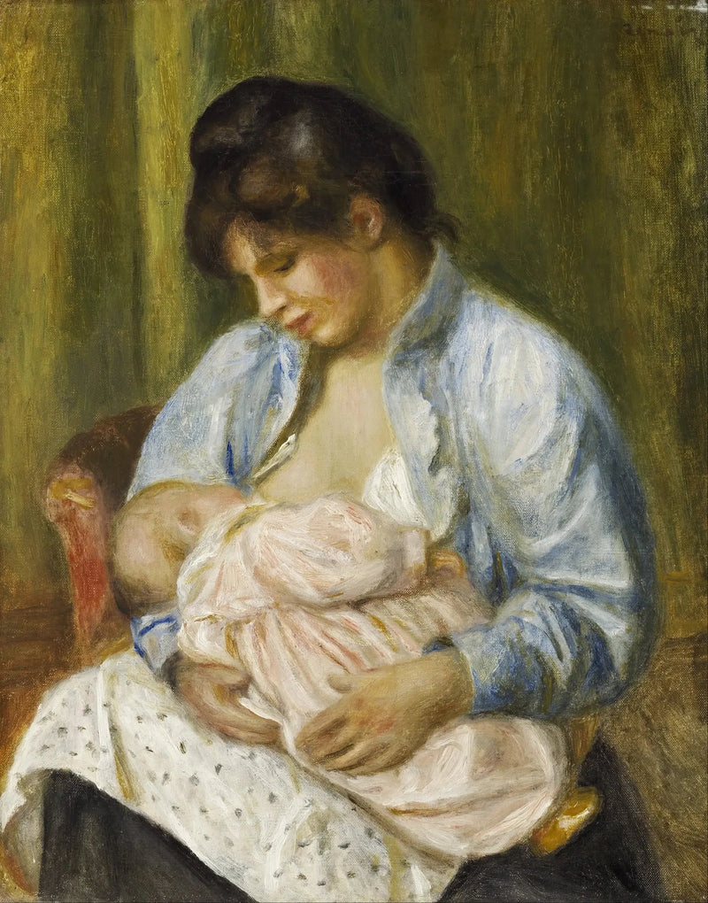 En kvinde, der ammer et barn - Pierre-Auguste Renoir