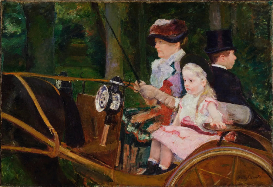 En kvinde og en pige ved rattet - Mary Cassatt