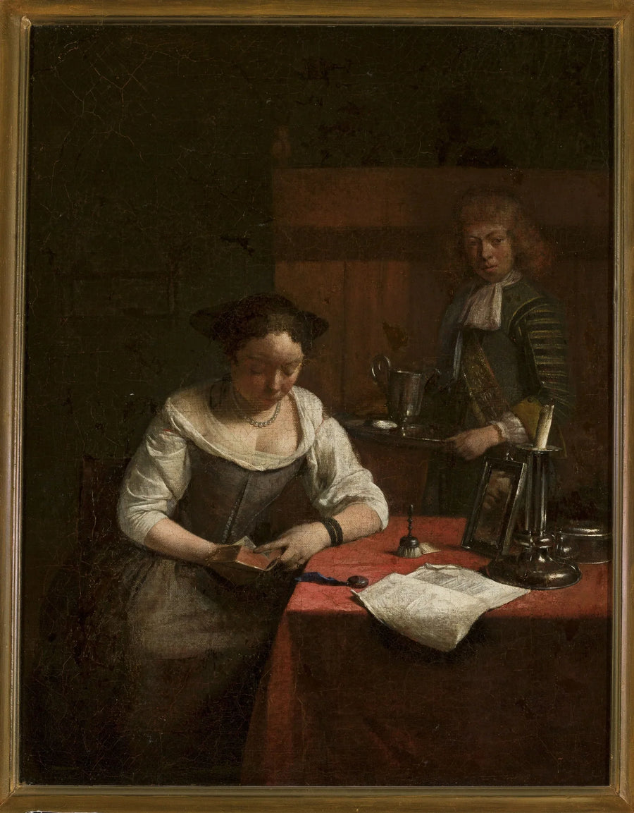 Une femme lisant un livre - Gerard ter Borch image 1 copie peinte à la main à l’huile