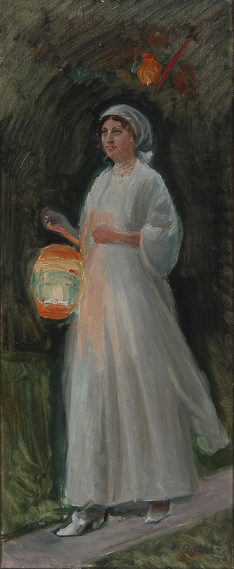 En fest i Skagen. En ung pige ankommer. Hun studerer. - Michael Peter Ancher