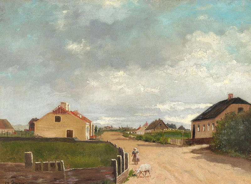 En pige i en gade i Skagen. - Anna Ancher