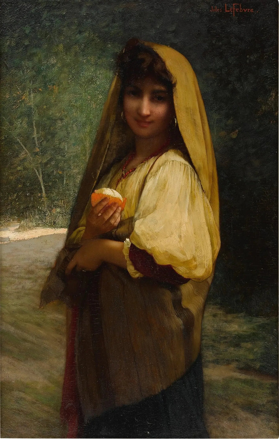 En italiensk pige med en appelsin - Jules Lefebvre