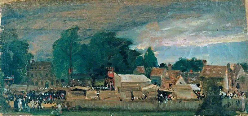 En landsbymesse (sandsynligvis i East Bergholt) - John Constable