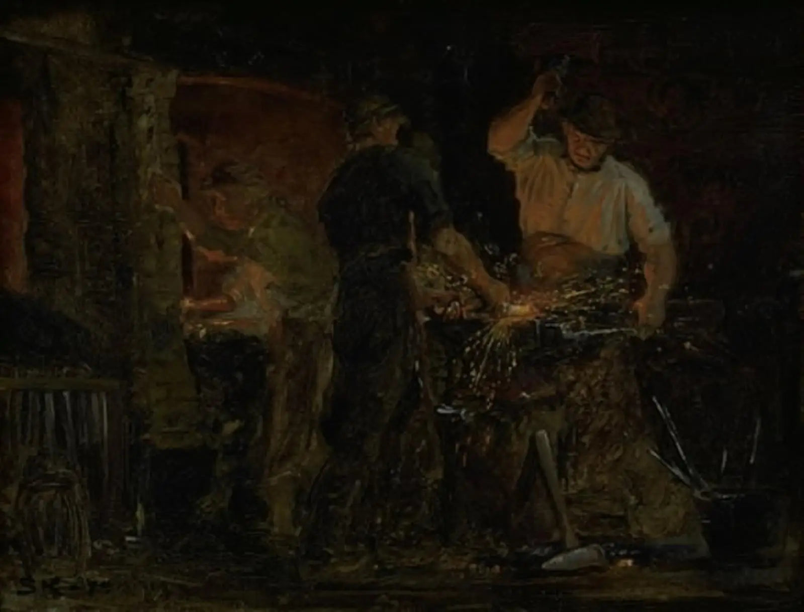Une forge à Hornbæk - Peder Severin Krøyer image 1 reproduction d’œuvre d’art à l’huile