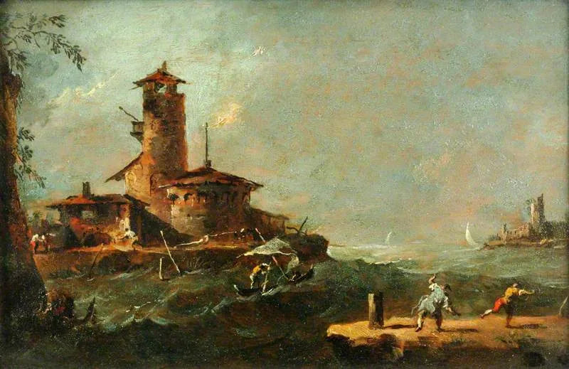 En ø i lagunen - Francesco Guardi