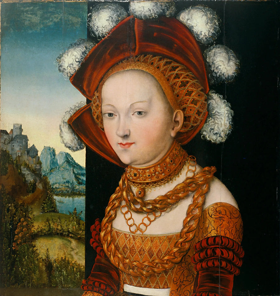 En velklædt ung kvinde / Portræt af en ung kvinde - Lucas Cranach den Ældre