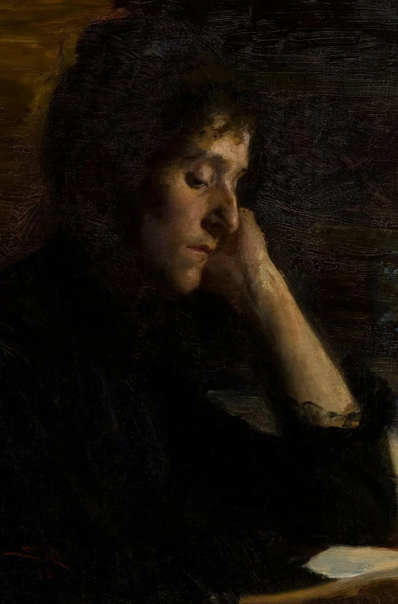En ung kvinde, der læser. - Peder Severin Krøyer