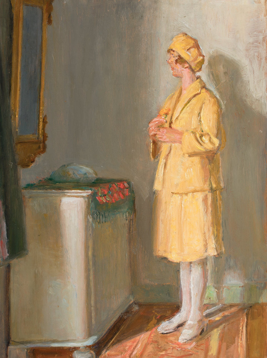 En ung kvinde ser sig selv i spejlet. - Michael Peter Ancher