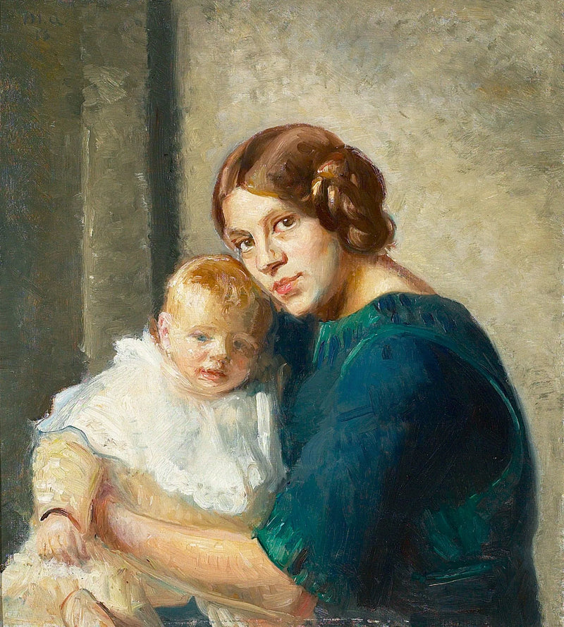 En ung mor med sit barn. - Michael Peter Ancher