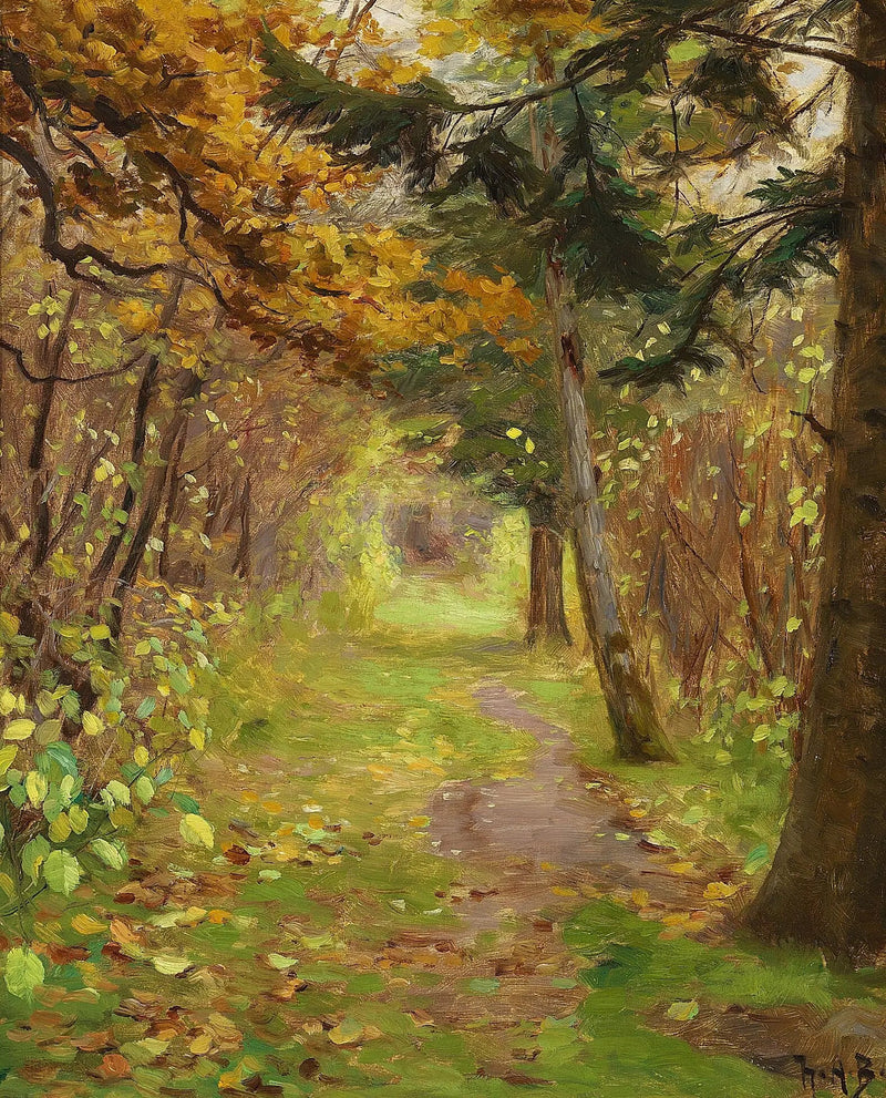En efterårsdag i skoven. - H. A. Brendekilde