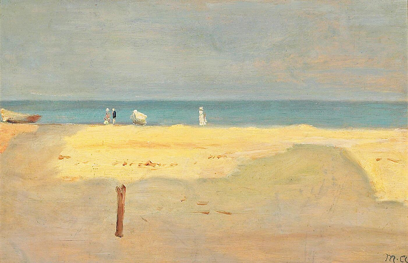 Une journée d'été à la plage de Skagen. - Michael Peter Ancher image 1 copie peinte à la main à l’huile