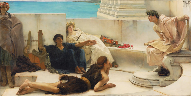 En læsning af Homer - Lawrence Alma-Tadema
