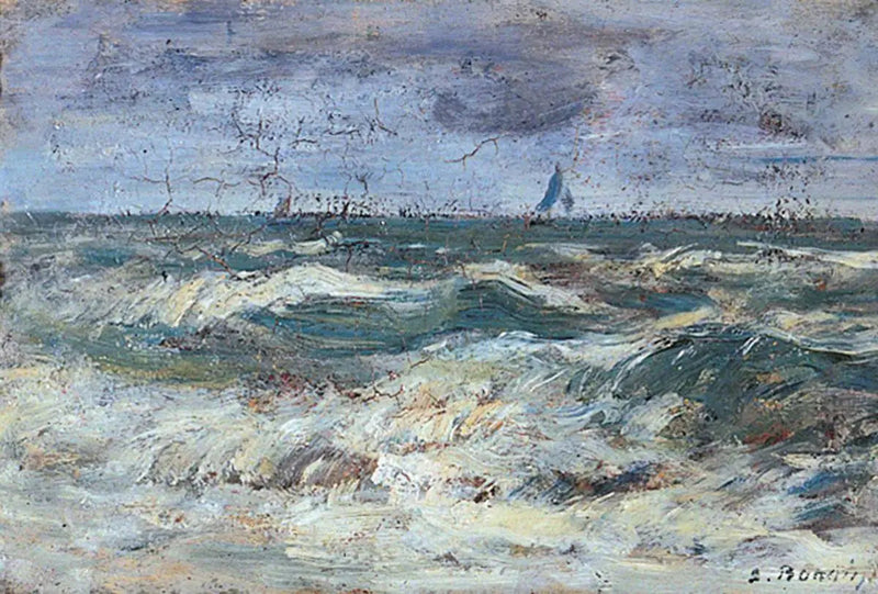 Et uroligt hav - Eugène Boudin
