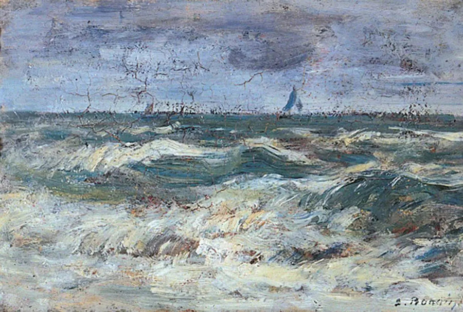 Et uroligt hav - Eugène Boudin