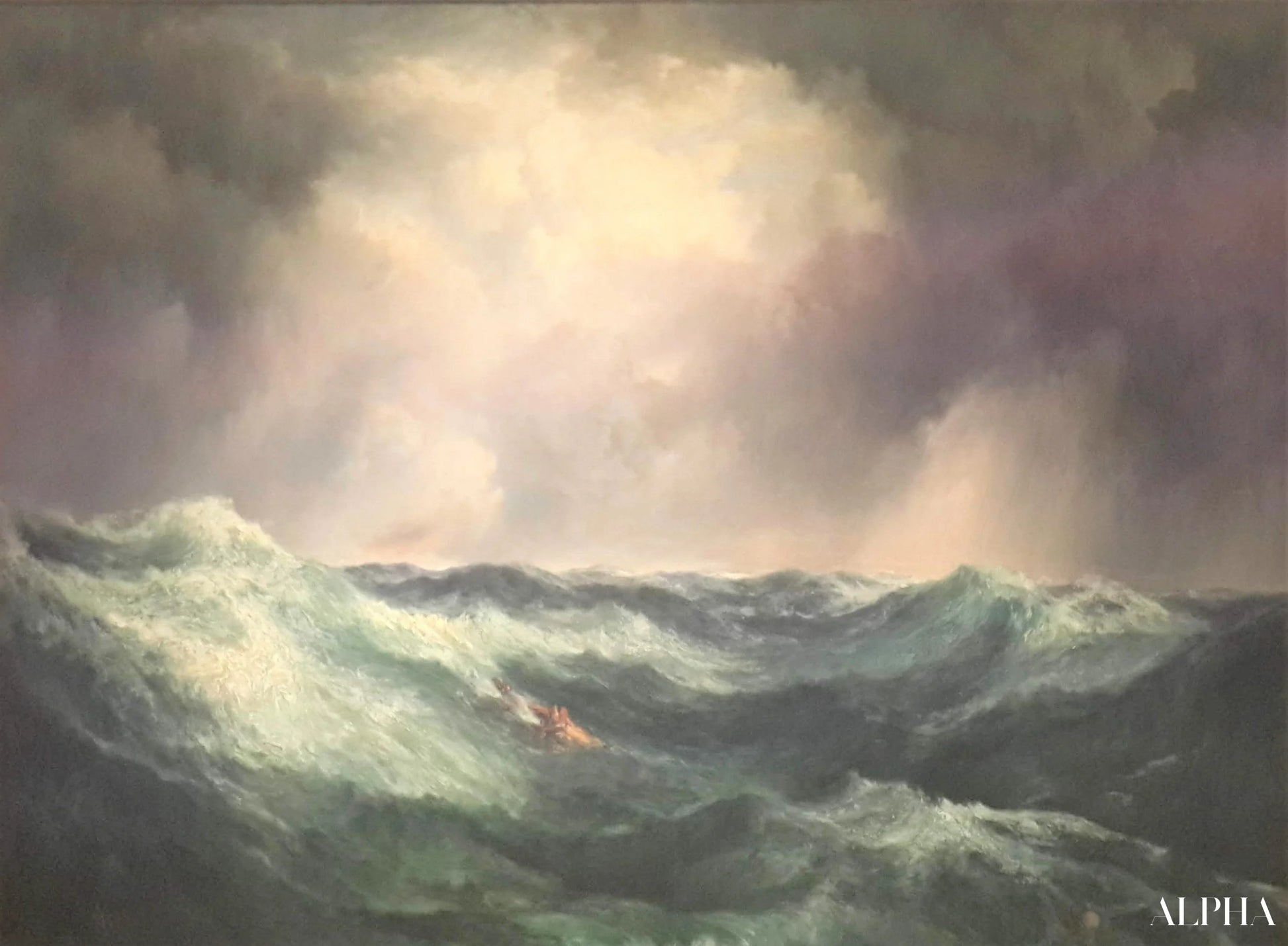 Et vredt hav, 1887 - Thomas Moran - Reproduktioner af malerier og kunstværker i høj kvalitet