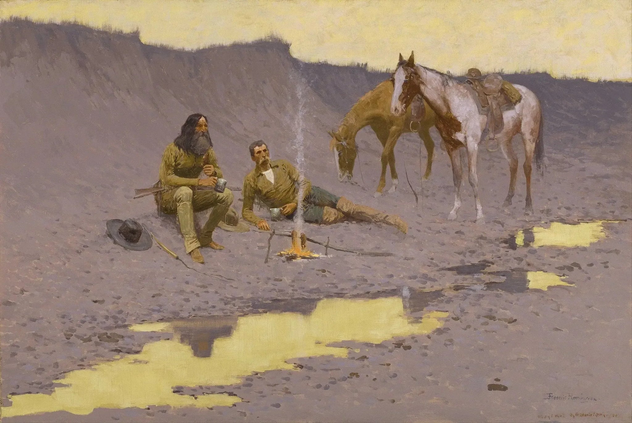 Une nouvelle année sur le Cimarron - Frederic Remington image 1 copie de tableau peinte à la main