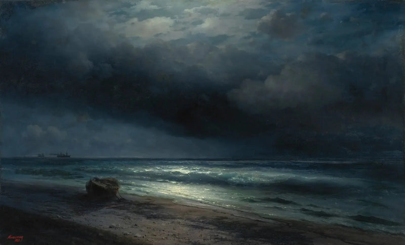En nat under måneskin på havet - Ivan Aïvazovski