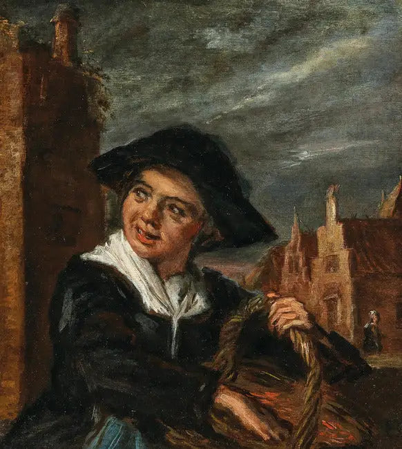 En fiskerinde foran en byplads - Frans Hals
