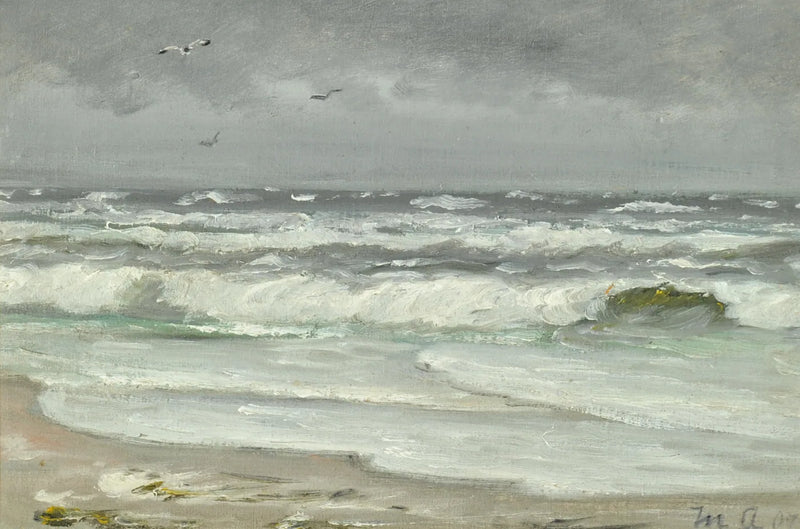 En strand og et havlandskab. - Michael Peter Ancher