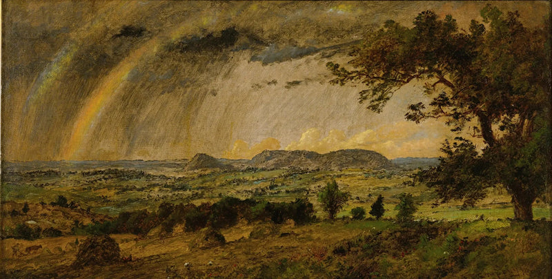 En midlertidig regn over Adam og Evas bjerge - Jasper Francis Cropsey