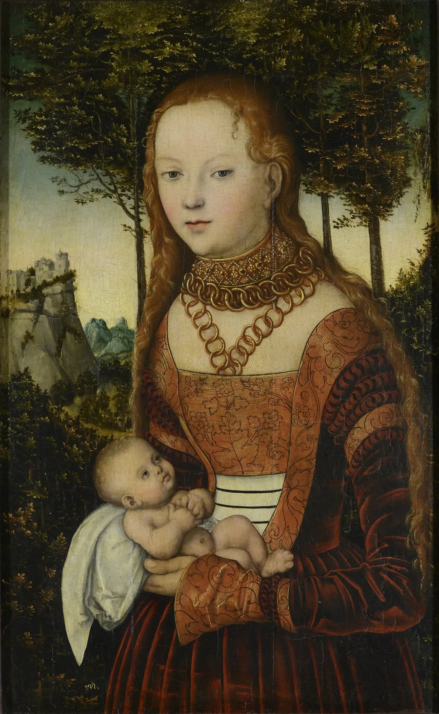 En prinsesse voldtaget af Saint Chrysostomos - Lucas Cranach den Ældre