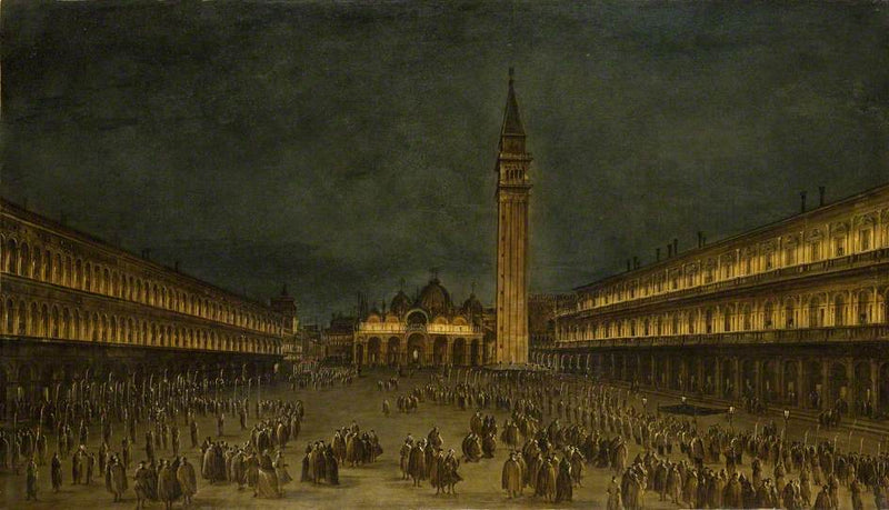 En natlig procession på Markuspladsen - Francesco Guardi