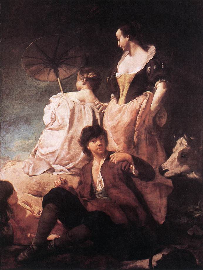 En gåtur på landet - Giovanni Battista Piazzetta