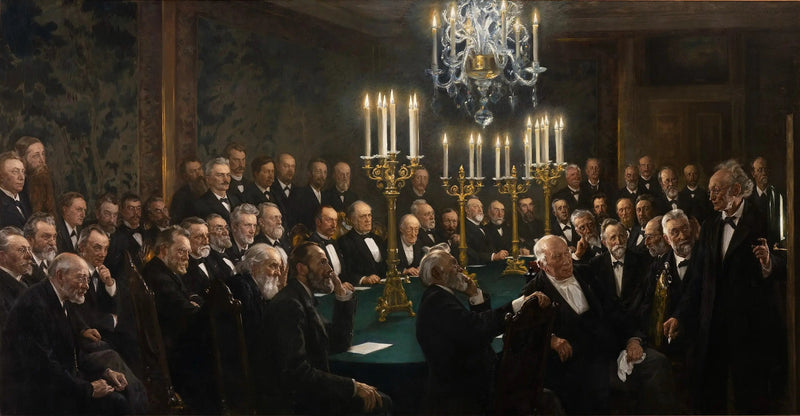 Et møde ved Det Kongelige Danske Videnskabernes Selskab - Peder Severin Krøyer