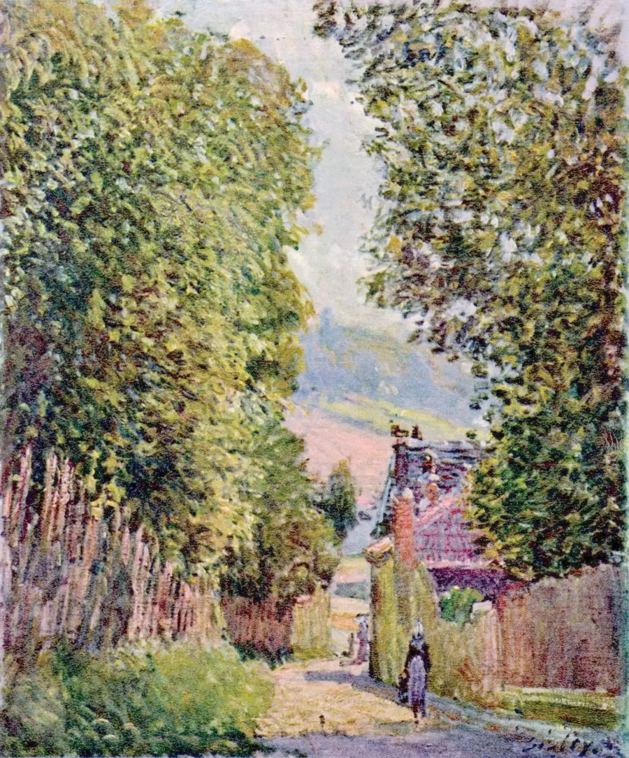 En gade i Louveciennes - Alfred Sisley
