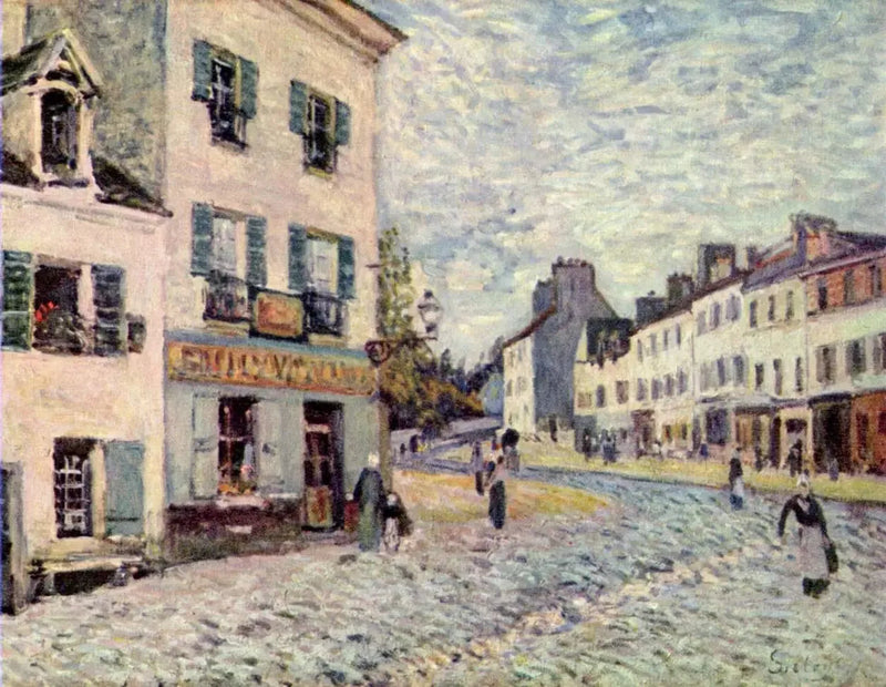 En gade i Marly - Alfred Sisley