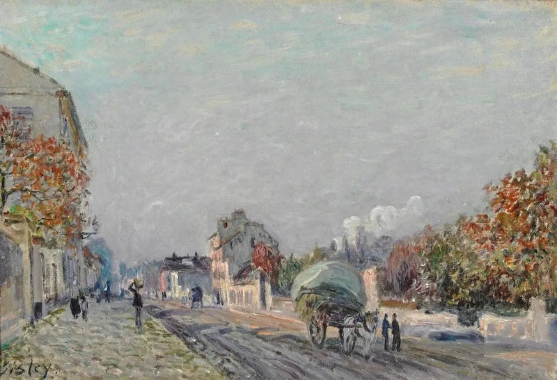 En gade i Marly - Alfred Sisley