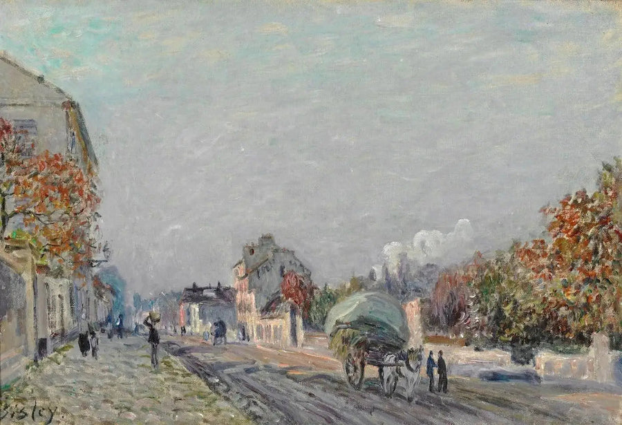 En gade i Marly - Alfred Sisley