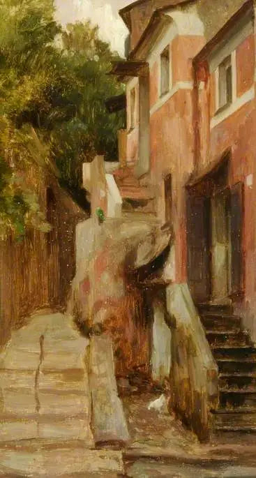 En gade i Lerici, Italien - Frederic Leighton