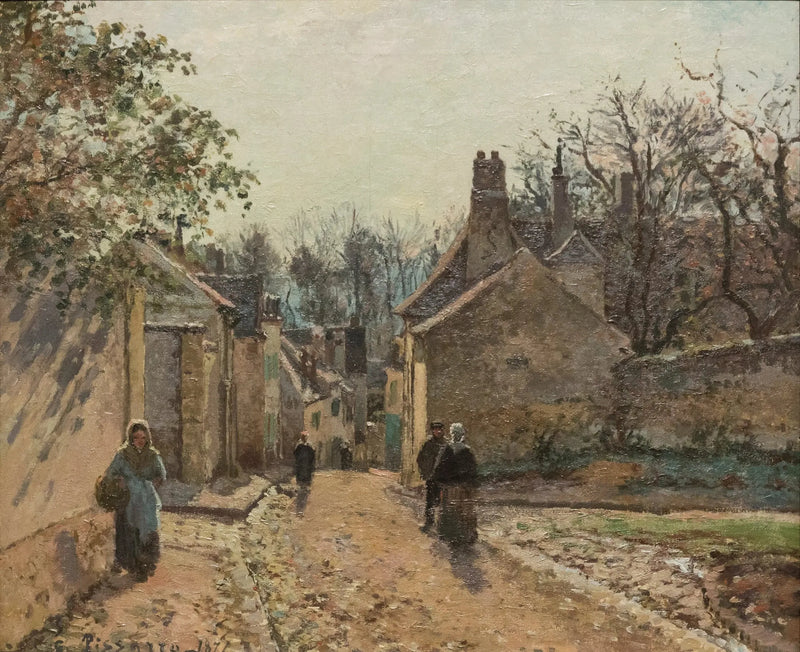 En landsbyvej, Louveciennes - Camille Pissarro