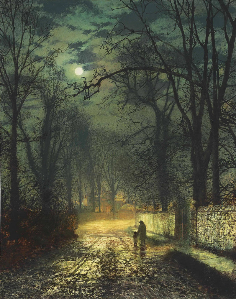 En gyde under måneskin - John Atkinson Grimshaw
