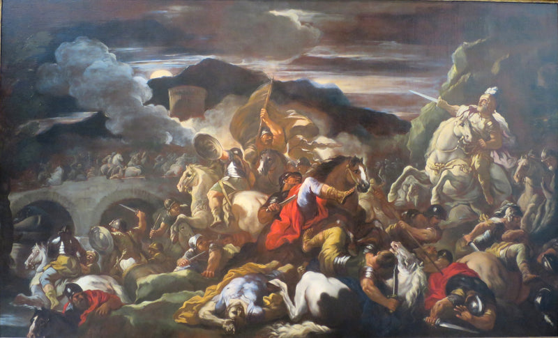 En kamp-scene - Luca Giordano