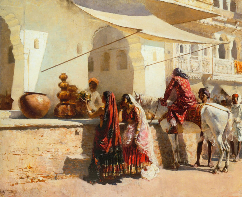 En gademarkedscene, Indien - Edwin Lord Weeks