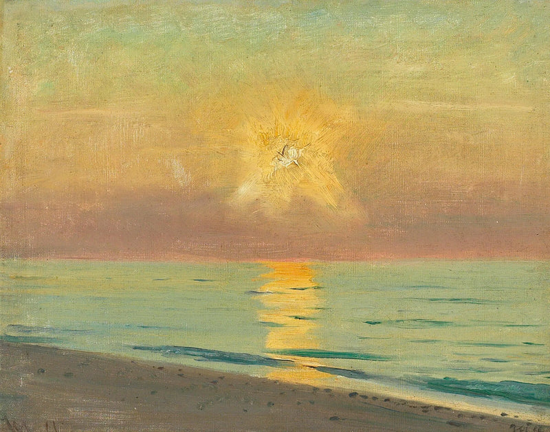 En aftenscene med havudsigt. - Michael Peter Ancher